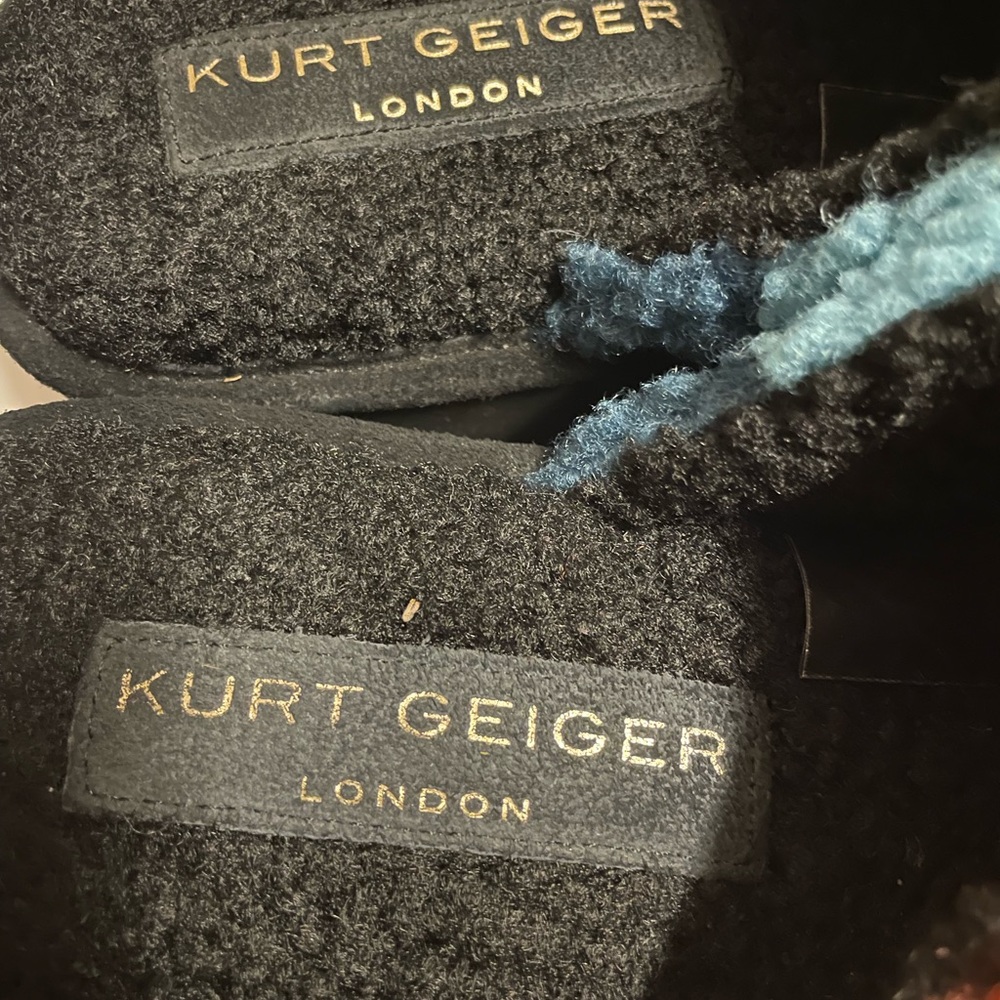 Kurt Geiger Black Fuzzy Slippers - Picture 8 of 9